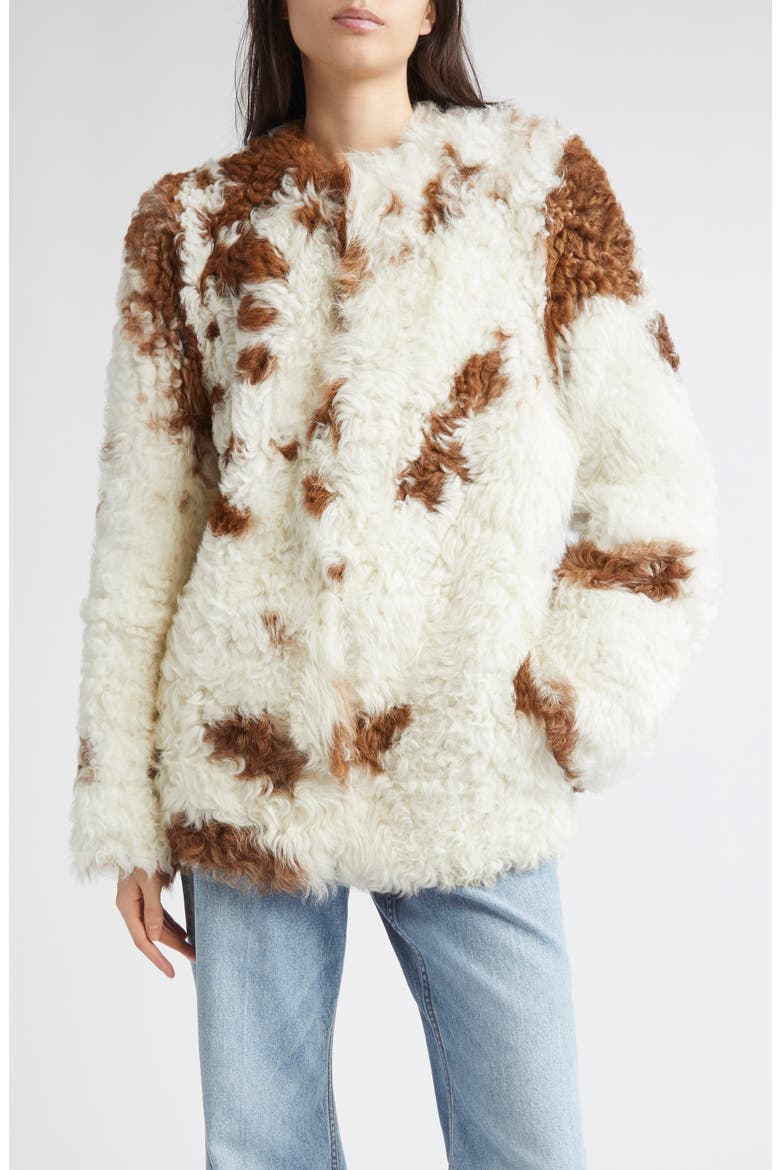 Hypnotic Spot Genuine Shearling Jacket, Main, color, CREAM