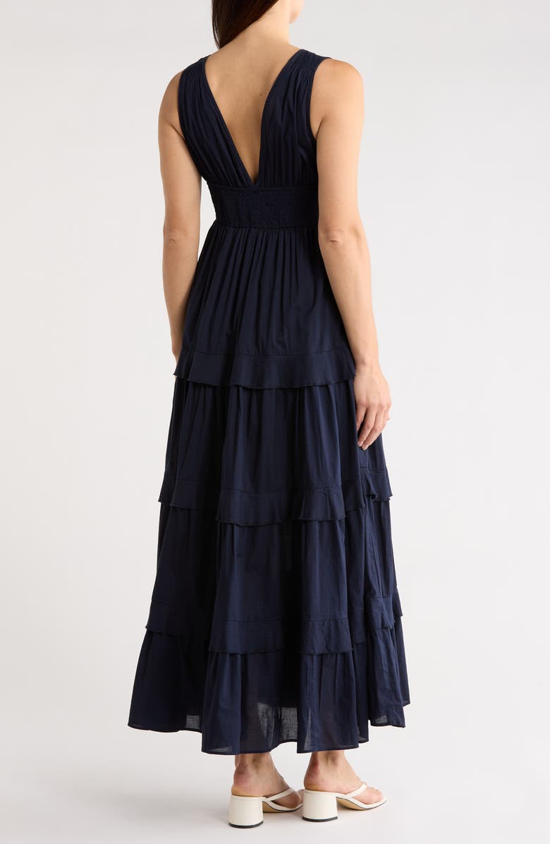 Chelsea28 Sleeveless Tiered Cotton Maxi Dress, Alternate, color, Navy Night