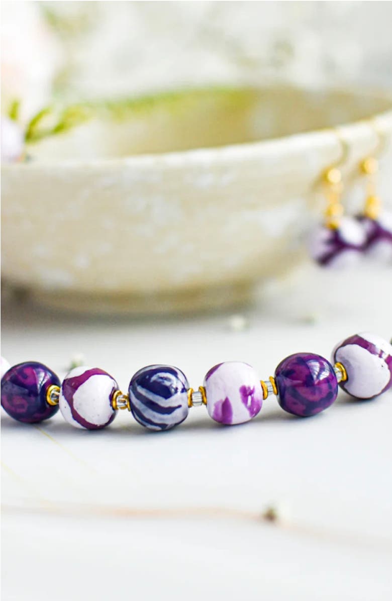 Kazuri Purple Match Necklace - 18'', Alternate, color, Multi