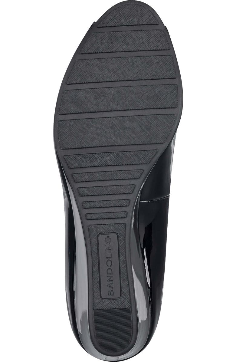 Bandolino Peep Toe Wedge Pump, Alternate, color, Black Faux Patent Leather