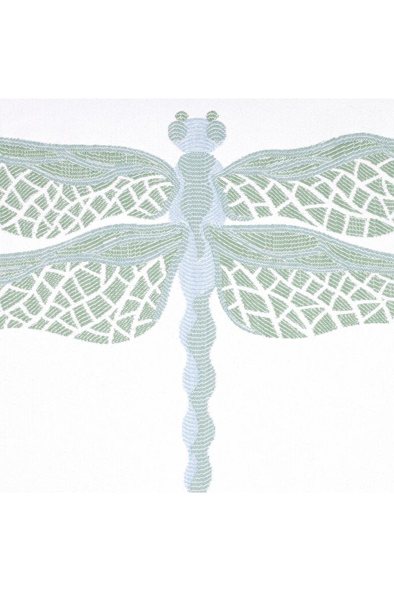 Dragonfly Jacquard Indoor & Outdoor Woven Fringed Accent Pillow, Alternate, color, Surf