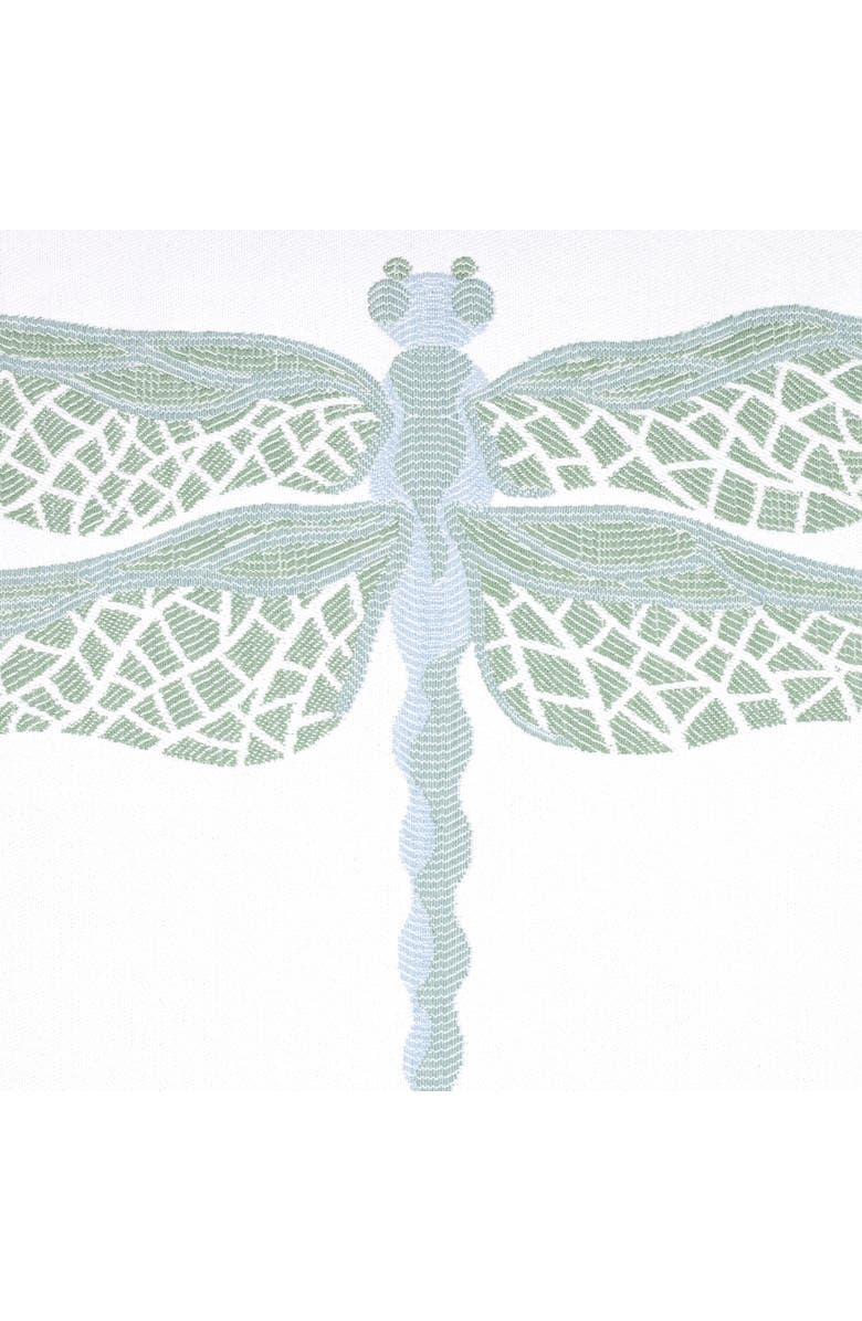 Elaine Smith Dragonfly Jacquard Indoor & Outdoor Woven Fringed Accent Pillow, Alternate, color, Surf