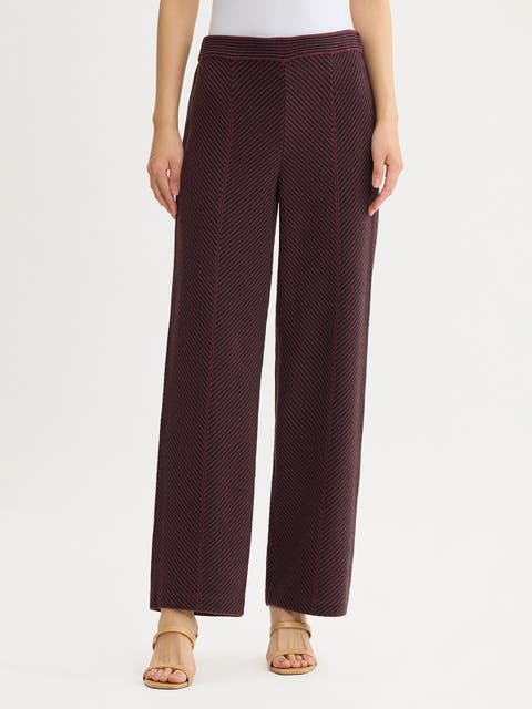 Chevron Straight Leg Knit Pants