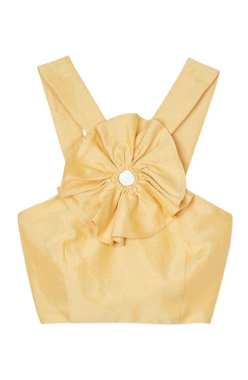 Sandro X Louise Bourgeois Ruffled Crop Top In Yellow