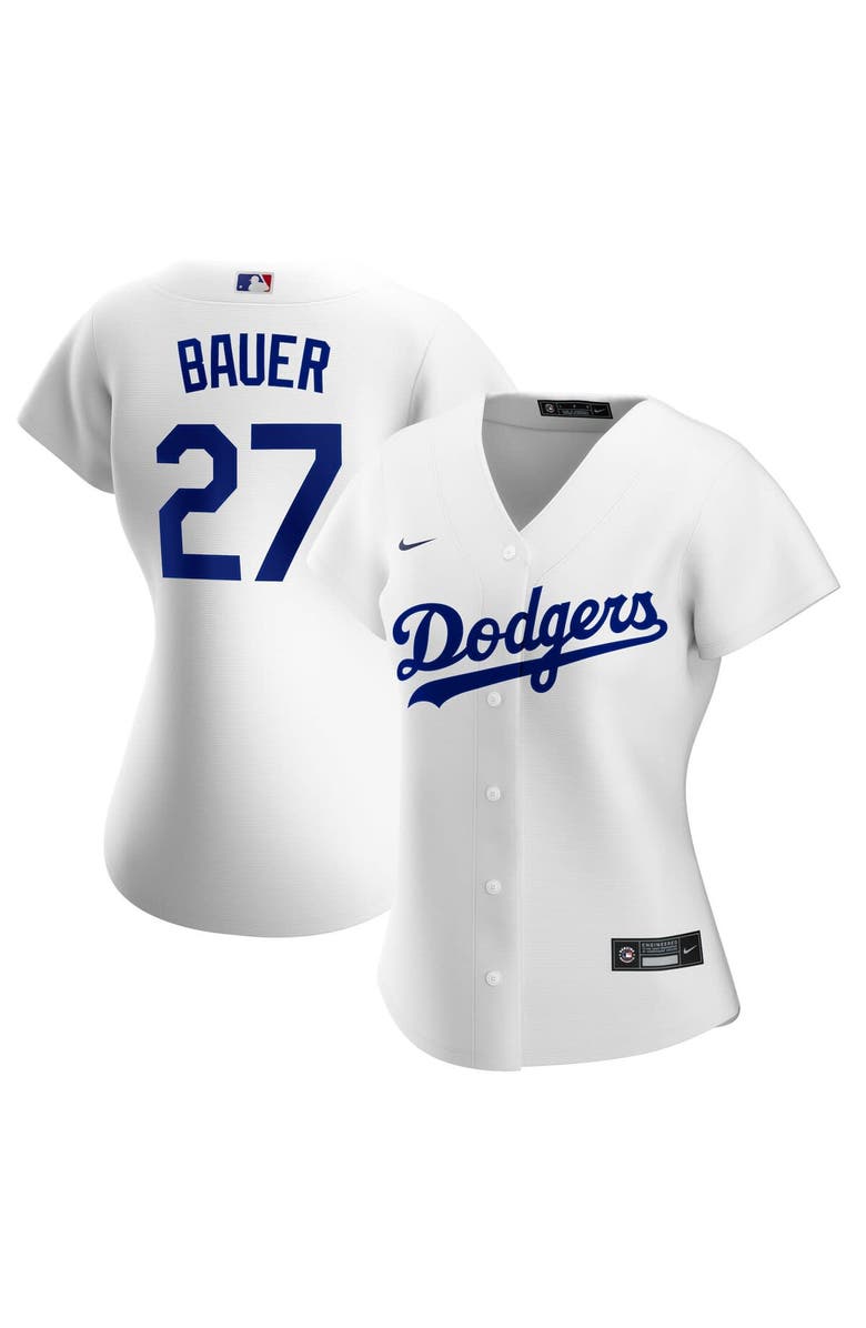 Nike Women's Nike Trevor Bauer White Los Angeles Dodgers Home Official Replica Player Jersey, Main, color,