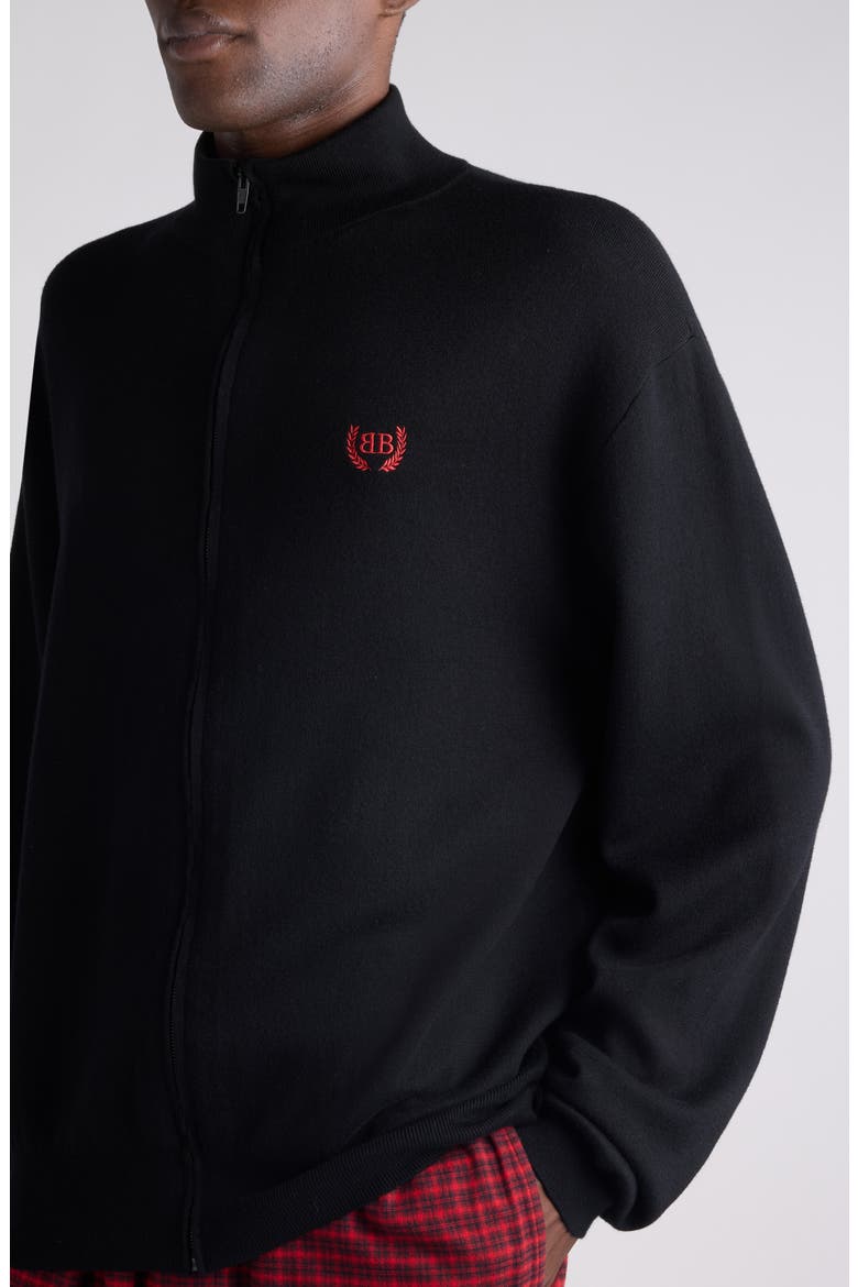 Cotton Blend Zip Cardigan, Alternate, color, 1000 BLACK