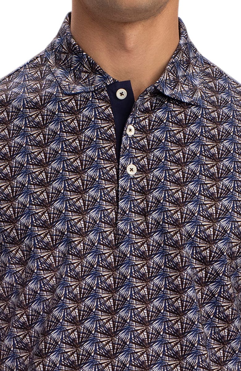 Bugatchi OoohCotton<sup>®</sup> Tech Geo Print Polo, Alternate, color, Mocha