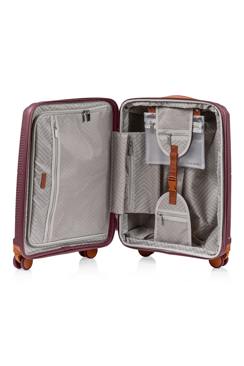 Aura 3-Piece Hardside Luggage Set, Alternate, color, BURGUNDY