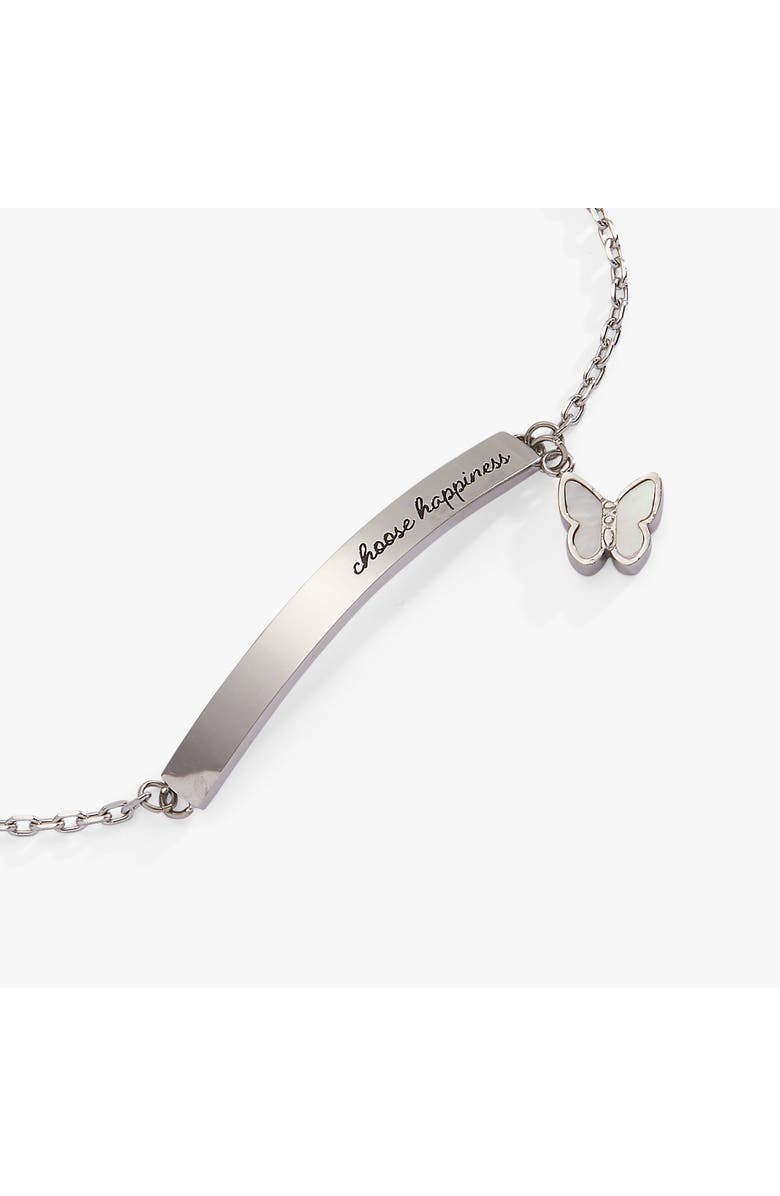 Alex and Ani Choose Happiness Inline Bracelet, Alternate, color, Silver