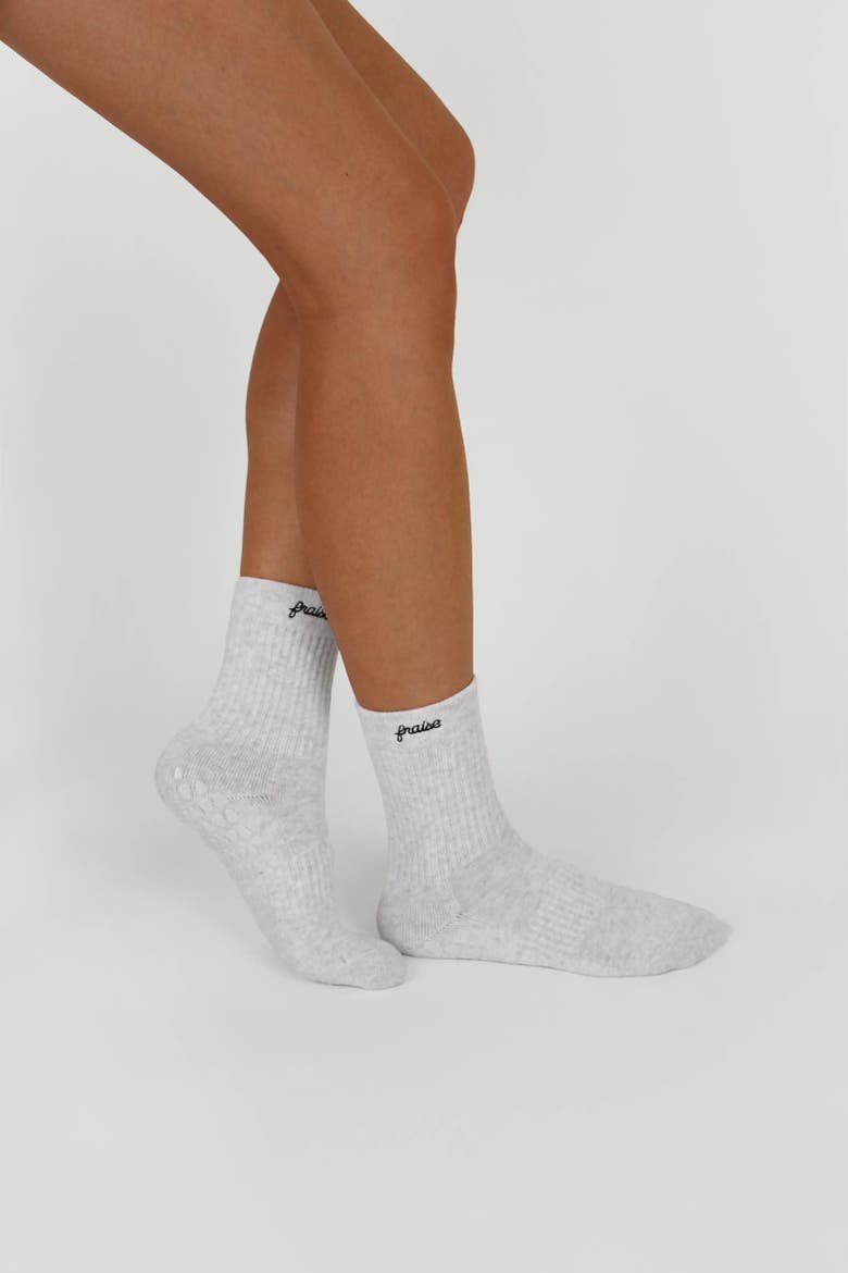 The Script Set Grip Socks, Alternate, color, Vanille/Platinum/Onyx