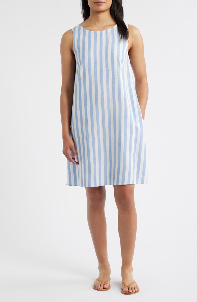 beachlunchlounge Amara Stripe Shift Dress, Main, color, Lark