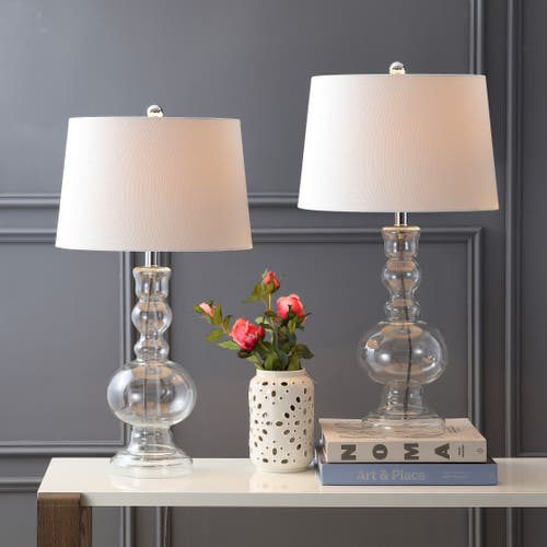 Jonathan Y Genie 28.5" Glass Led Table Lamp In Clear