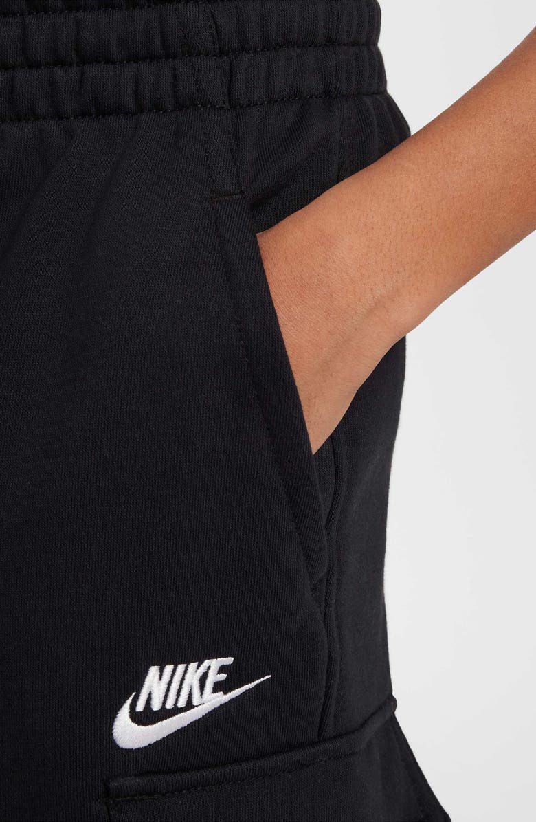 Nike Kids' Club Cargo Sweat Shorts, Alternate, color, Black/ Black/ White