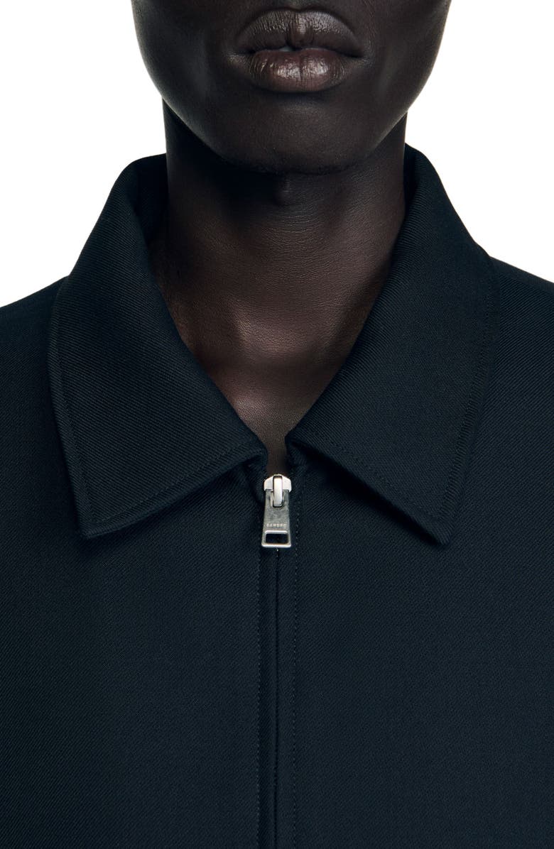 SANDRO Casual zip-up jacket, Alternate, color, Navy Blue