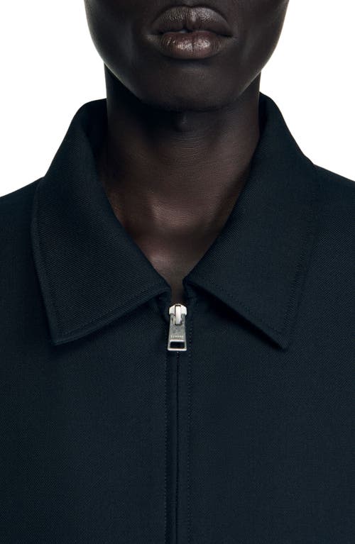 Sandro Casual Zip-up Jacket In Blue