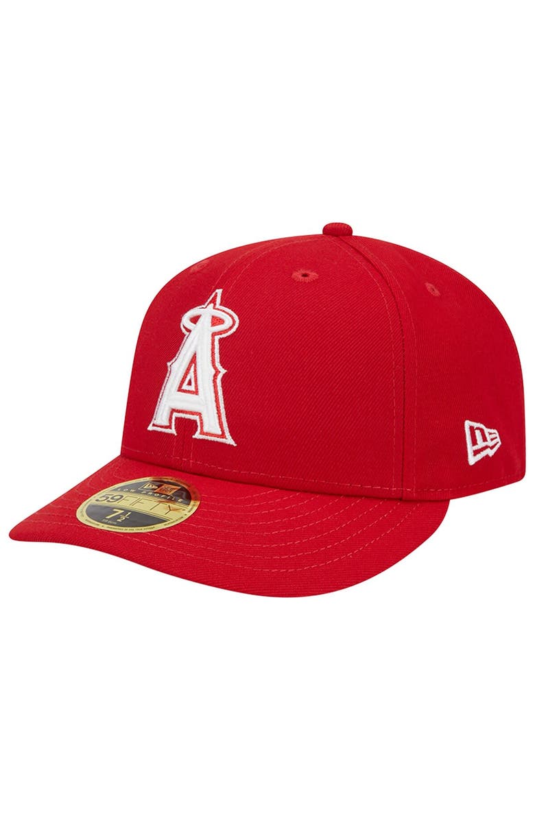 New Era Men's New Era Scarlet Los Angeles Angels Low Profile 59FIFTY Fitted Hat, Main, color, 