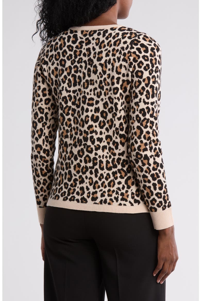 Halsey Tipped Cardigan, Alternate, color, KIERA LEOPARD