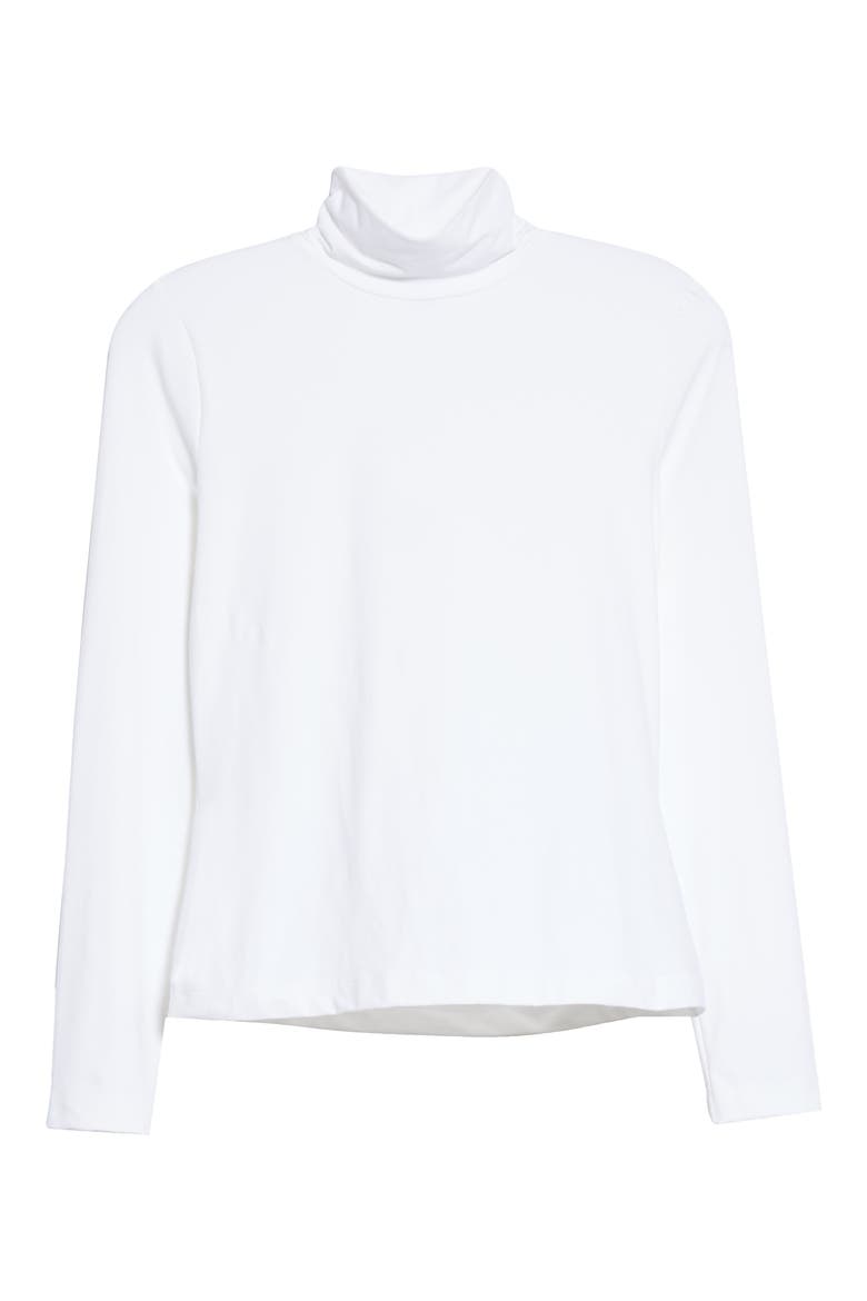 Nuda Fine Jersey Turtleneck Top, Alternate, color, WHITE