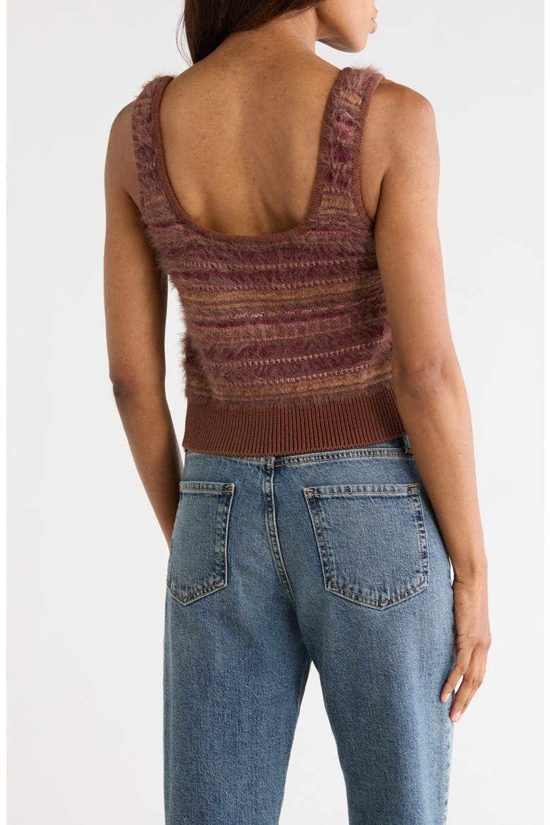 Galene Mixed Stitch Crop Sweater Tank, Alternate, color, NATURAL/ MAUVE MULTI