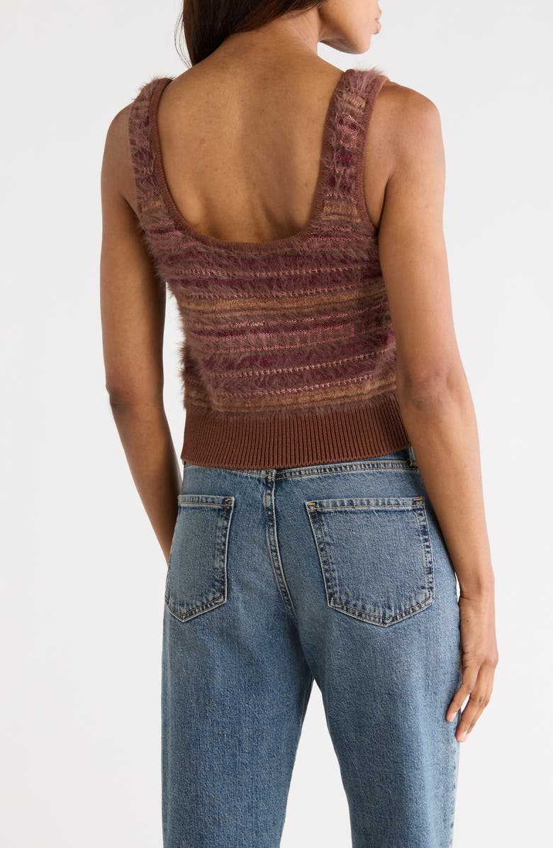 L'AGENCE Galene Mixed Stitch Crop Sweater Tank, Alternate, color, Natural/ Mauve Multi