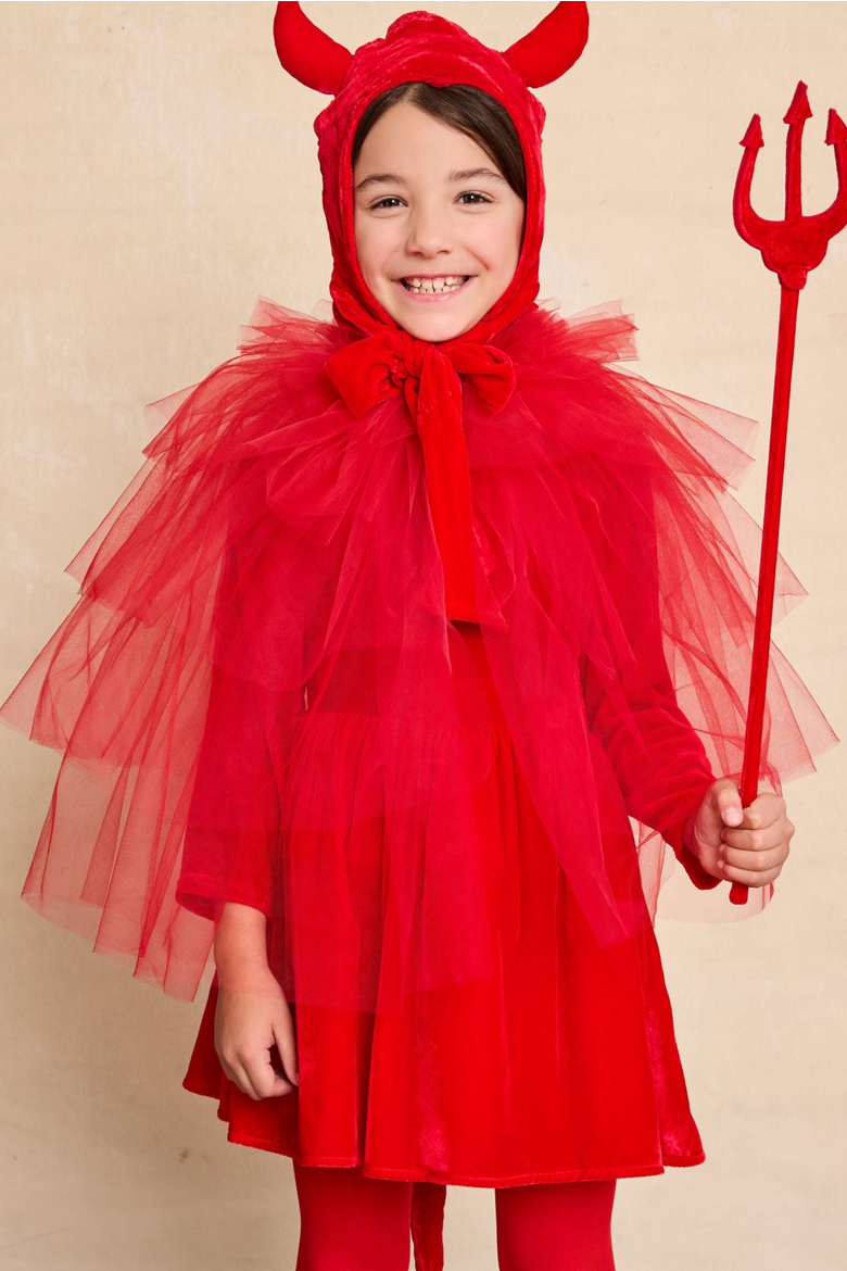 Vintage Devil Cape for Kids, Alternate, color, Red