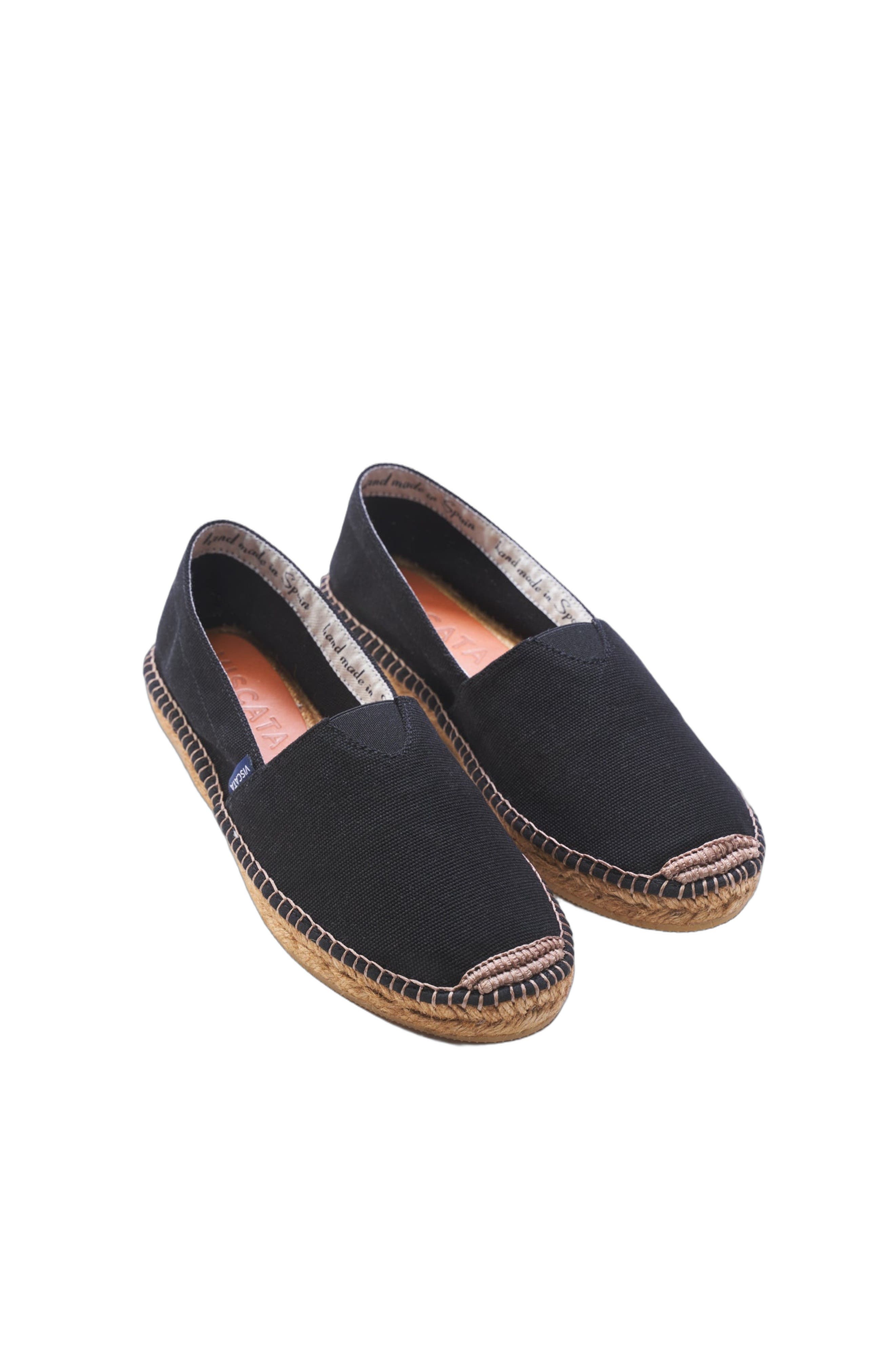 VISCATA Barceloneta Canvas Espadrille Flats, Alternate, color, Black