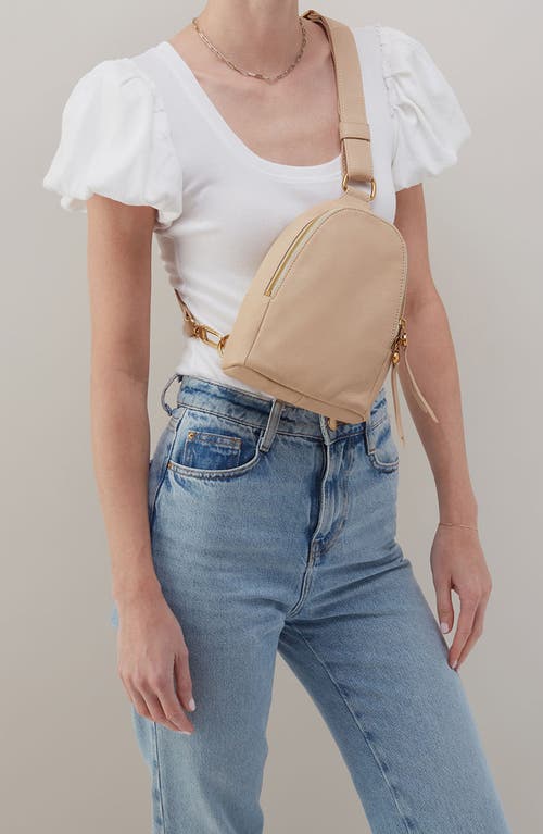 Hobo Fern Leather Sling Bag In Linen