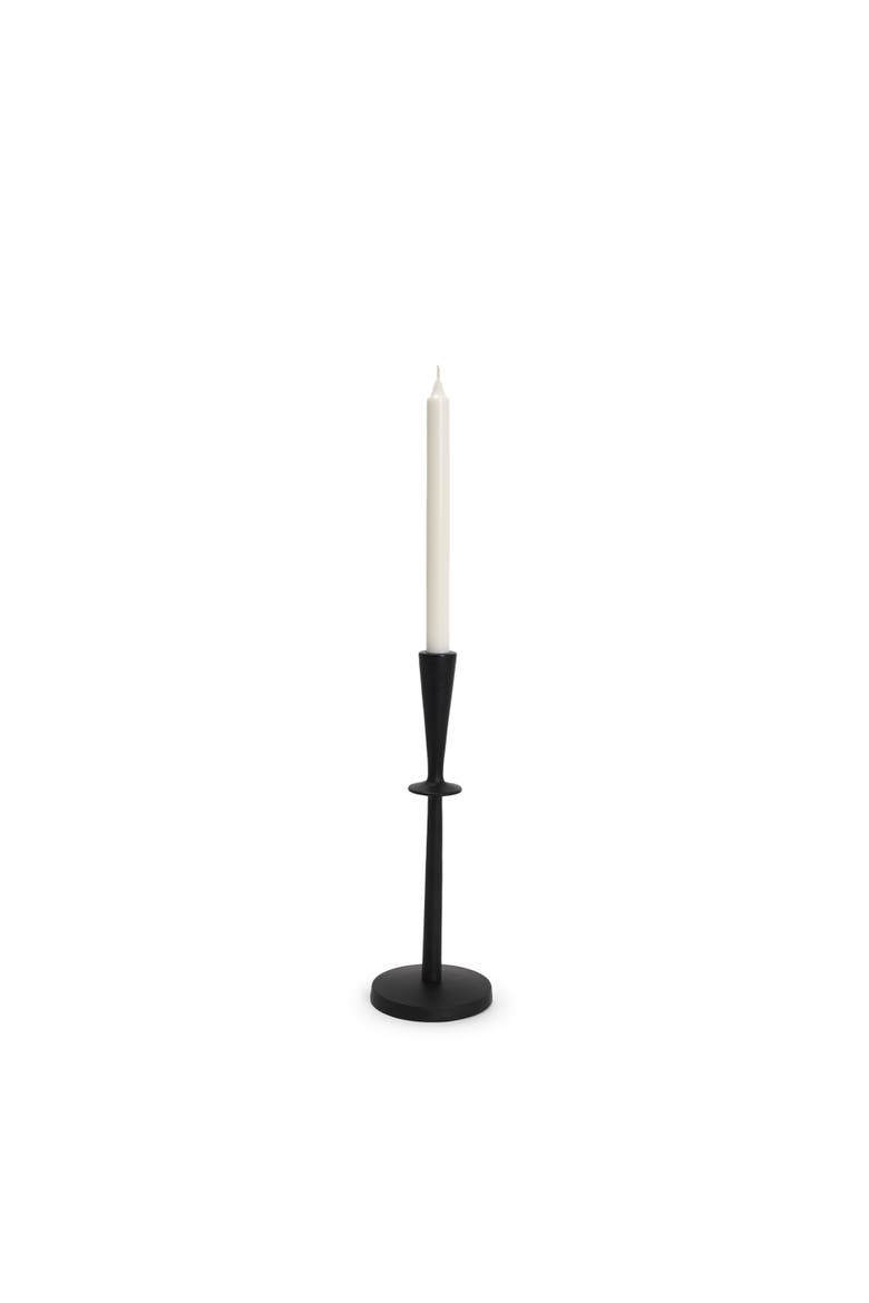 Qwin Cast Aluminum Candle Holder, Alternate, color, Black