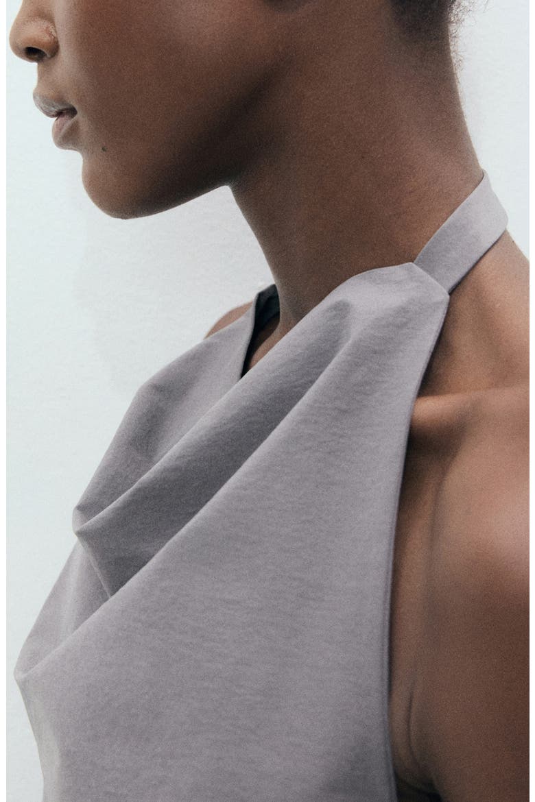 Drape Halter Top, Alternate, color, GREY