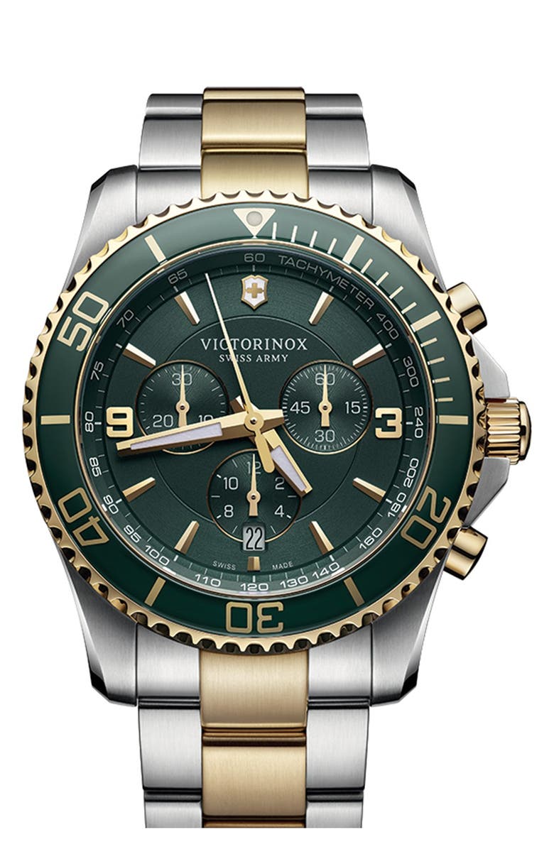 Victorinox Swiss Army<sup>®</sup> 'Maverick' Chronograph Bracelet Watch, 43mm, Main, color,