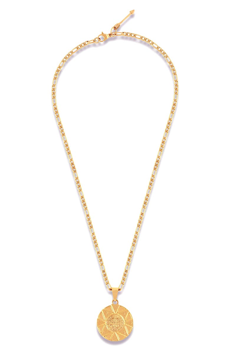 Ellie Vail Saint Coin Pendant Necklace, Main, color, 