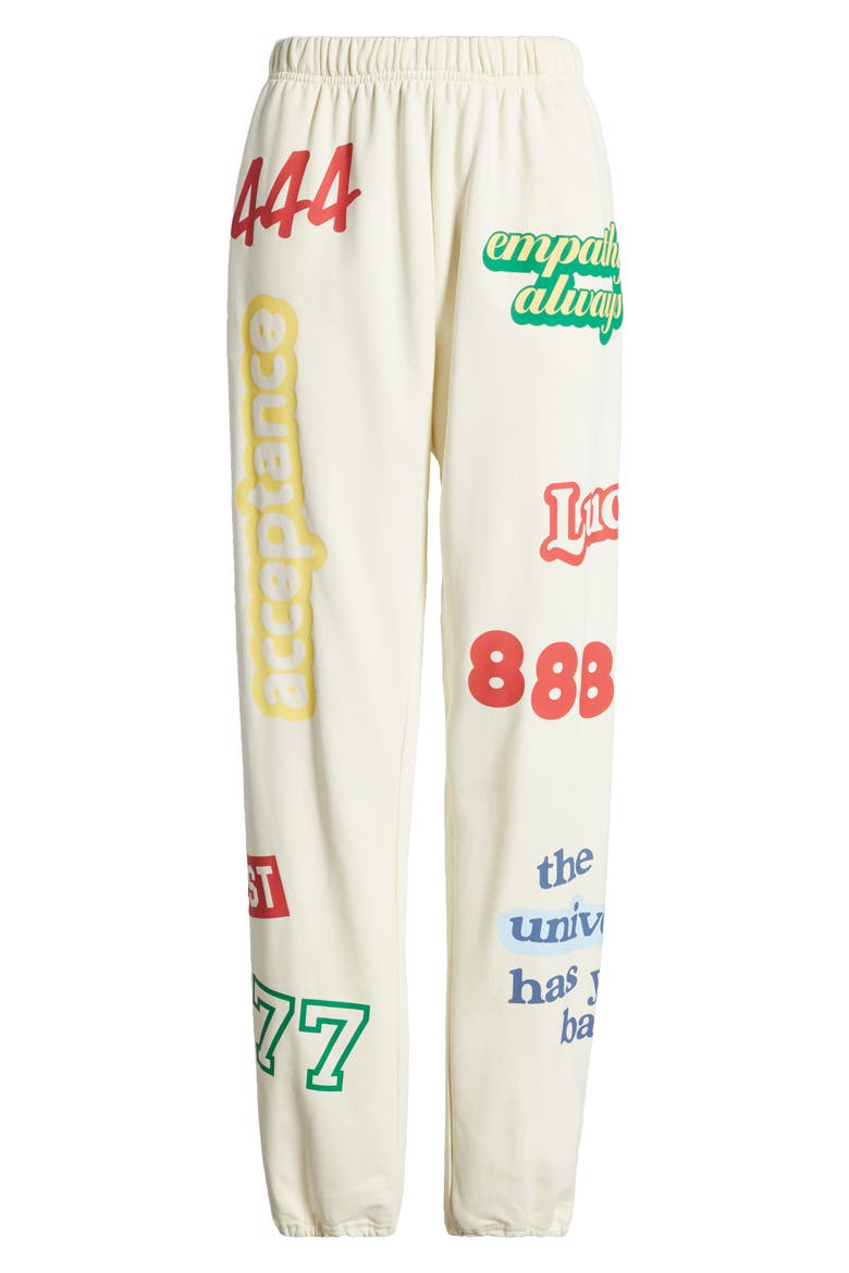 Affirmations Cotton Blend Sweatpants, Alternate, color, CREAM