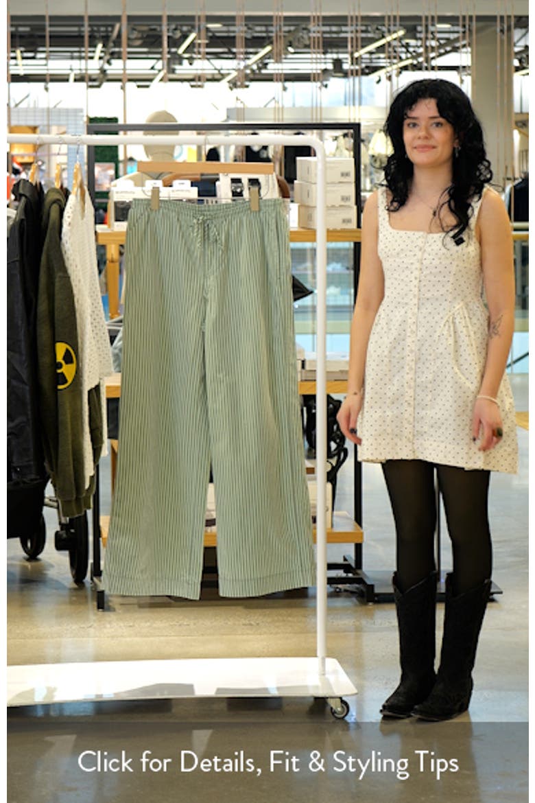 Joey Stripe Cotton Drawstring Waist Pants video