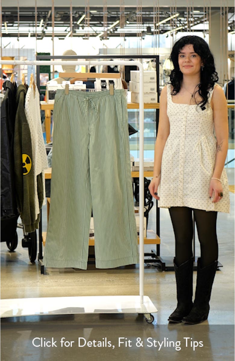 Joey Stripe Cotton Drawstring Waist Pants, sales video thumbnail