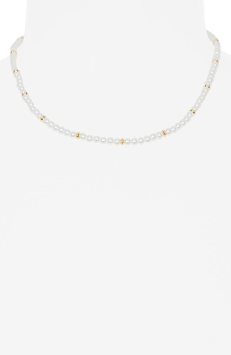 NORDSTROM RACK Demi Fine Faux Pearl Beaded Necklace, Alternate, color, White- Gold