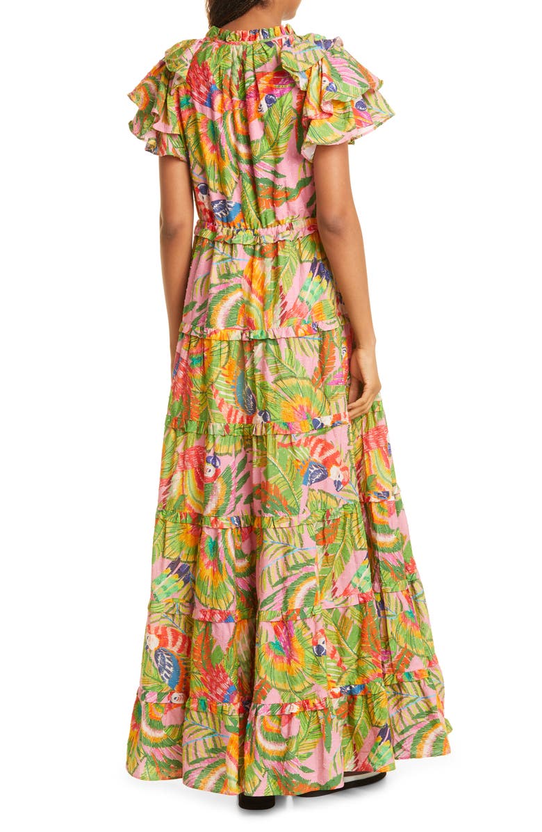 FARM Rio Macaw Print Cotton Maxi Dress, Alternate, color,