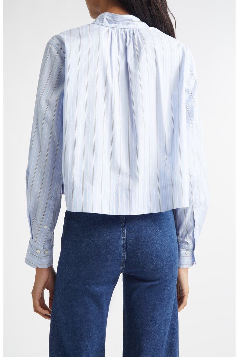 Kaits Stripe Crop Cotton Top, Alternate, color, ICE BLUE MULTI