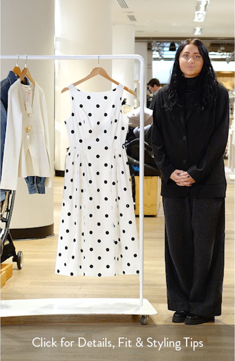 Polka Dot Sleeveless Stretch Cotton Dress, sales video thumbnail