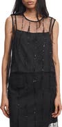 rag & bone Geena Sequin Ostrich Feather Tank