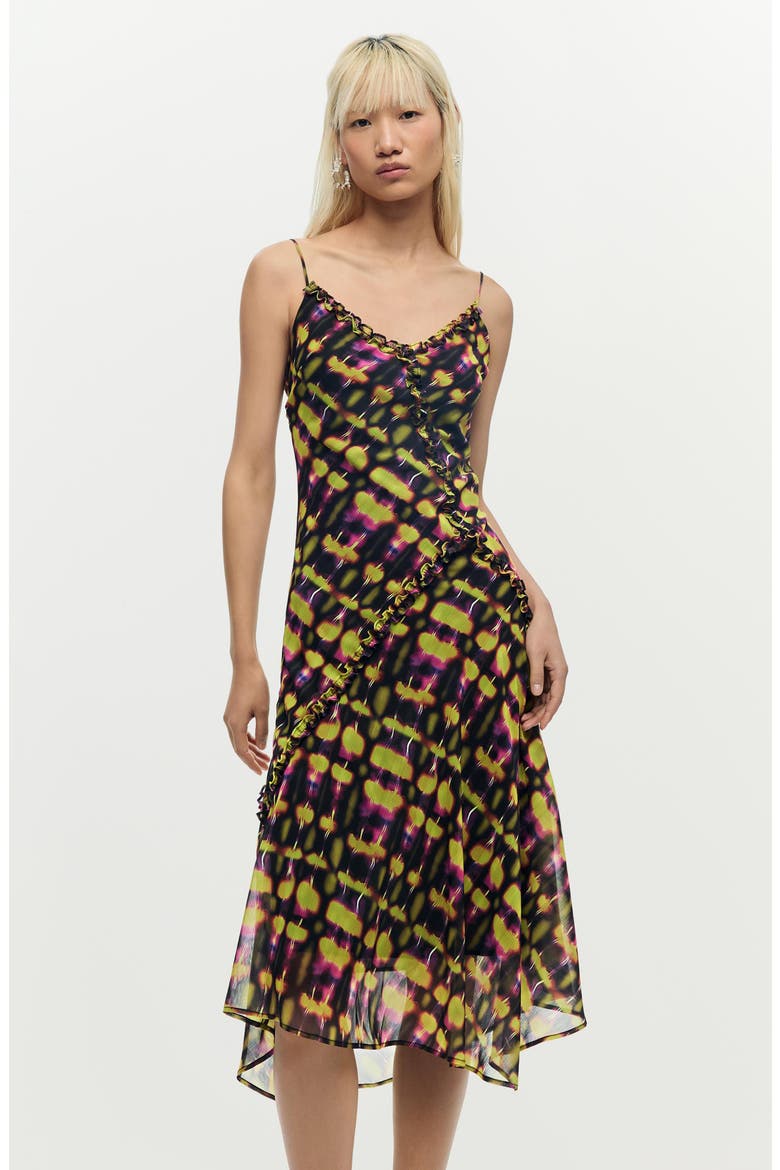 Abstract Print Chiffon Slipdress, Alternate, color, GREEN