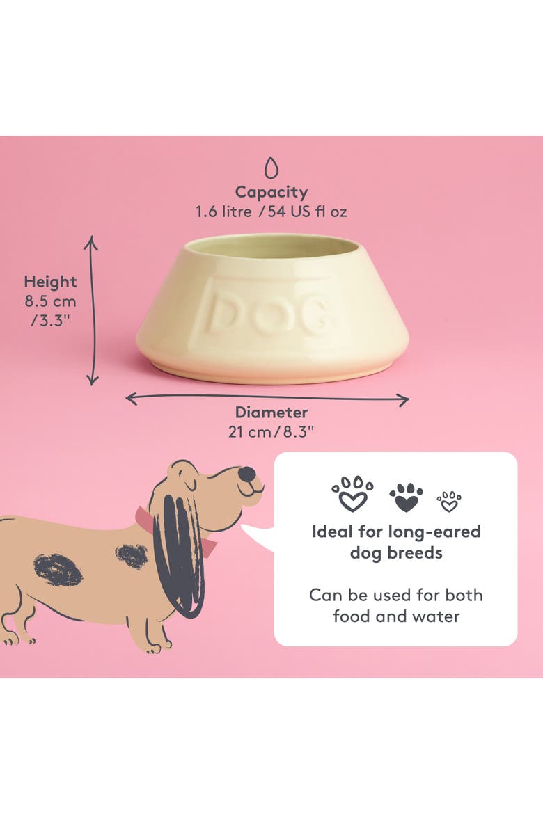 Non Tip Dog Bowl, Cream, 8.3 Inches, 54oz, Alternate, color, Off-White