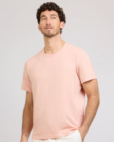 Stretch Linen Crewneck Short Sleeve Tee