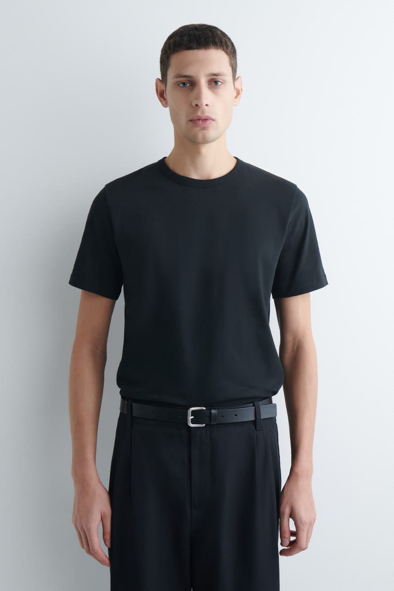 Brushed-Cotton Shirt, Main, color, BLACK