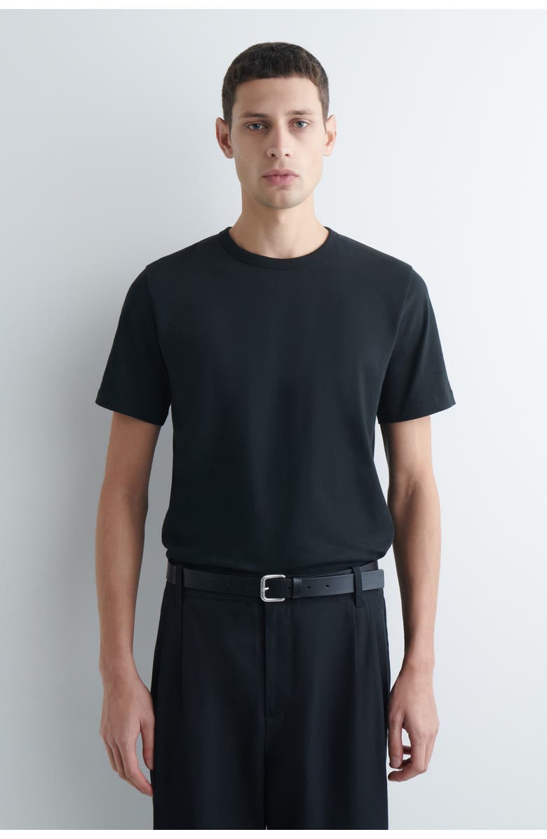 COS Brushed-Cotton Shirt, Main, color, Black