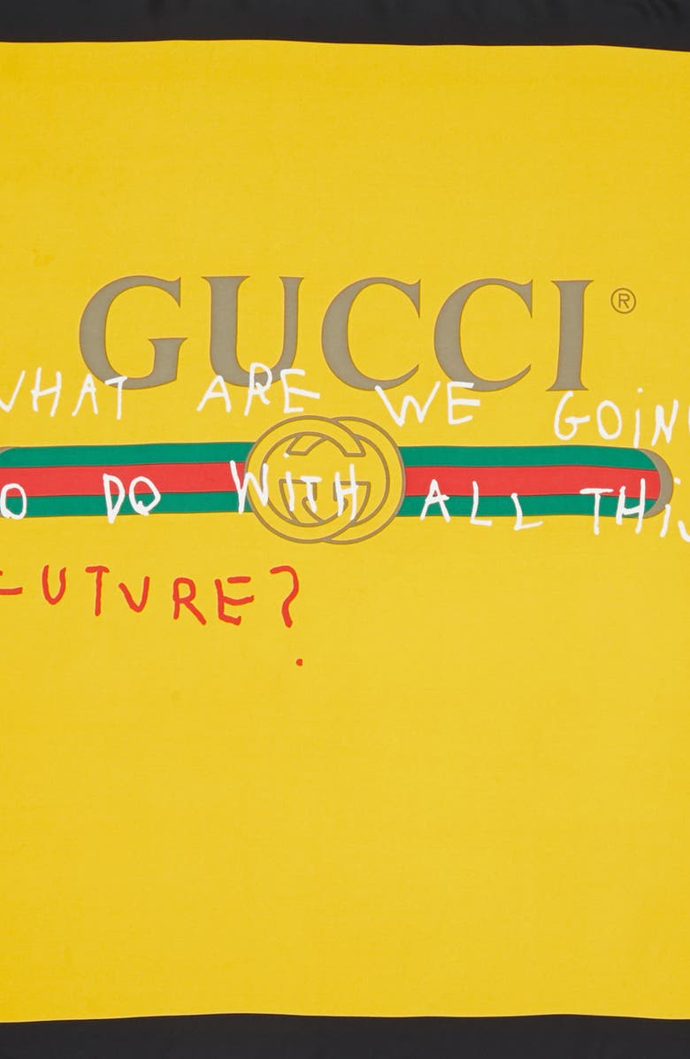 Gucci Coco Capitán Print Silk Scarf, Alternate, color, 