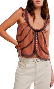 Free People Mable Pleat & Ruffle Tank