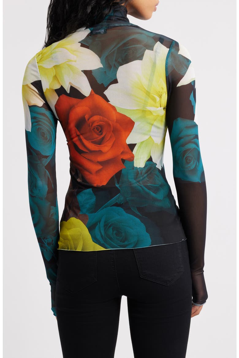 Zadie Floral Mesh Top, Alternate, color, CITRON BLOSSOM