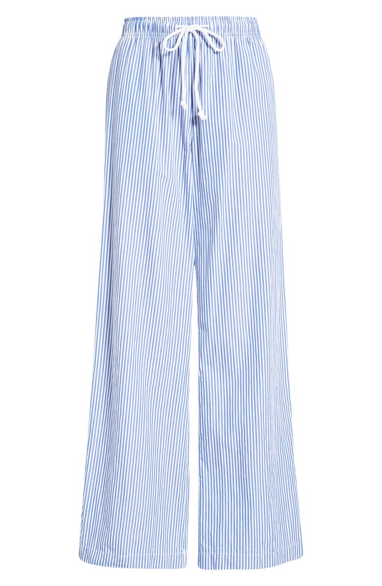 beachlunchlounge Reed Stripe Cotton Pants, Alternate, color, Maya Blue