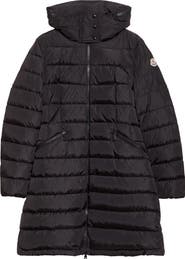 Moncler Flammette Water Repellent Long Hooded Down Coat