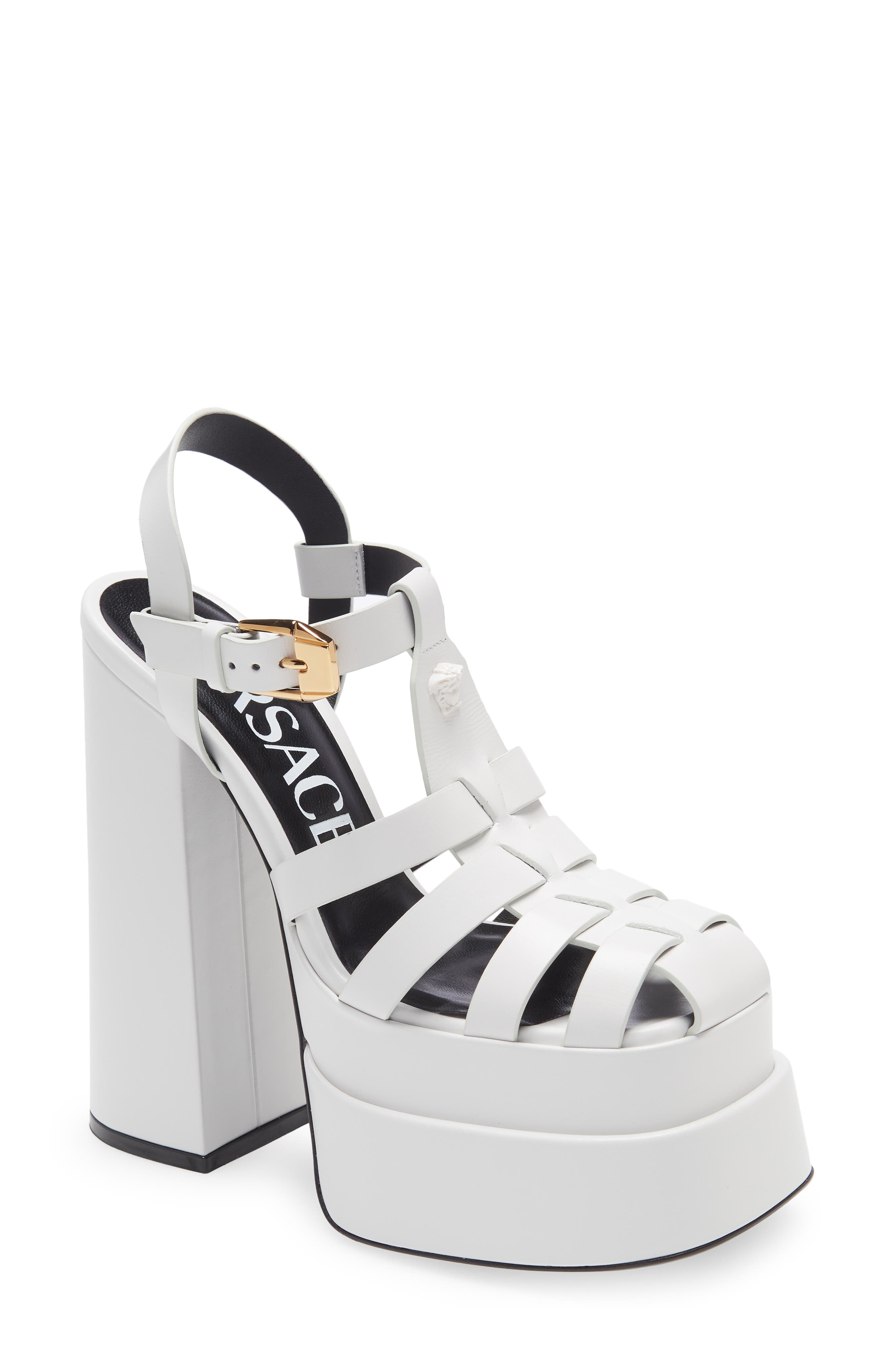 Versace La Medusa Platform Fisherman Sandal, Main, color, 